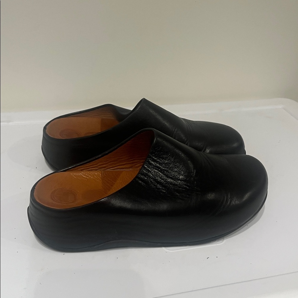 Black Leather Mules - Picture 2 of 6